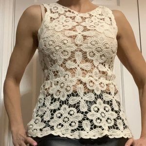 Cynthia Rowley Xs Peplum Lace Top - image 1